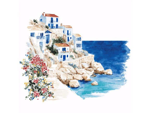 Download 22 JPG Greek Coastal Village Set - Jpg Collection