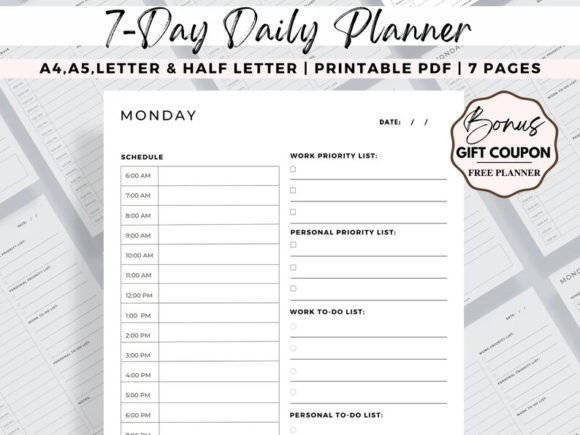 Download 7 Day Planner, 7 Day Planner Printable - Printable Collection