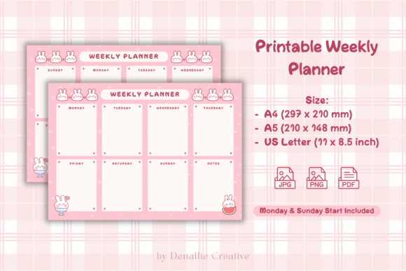 Download Bunny Weekly Planner Printable - Printable Collection