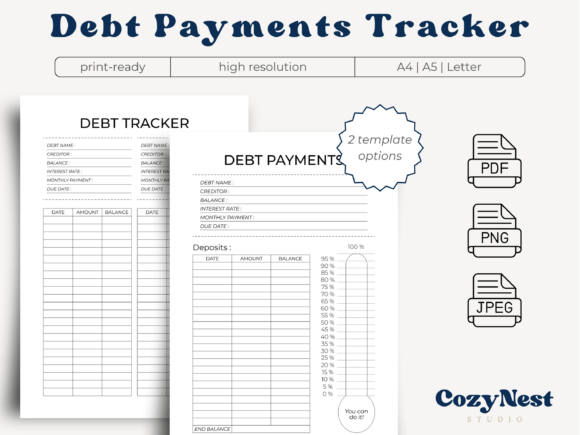Download Debt Payments Tracker Printable Digital - Printable Collection