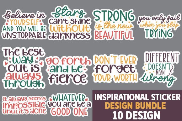 Download Inspirational Sticker Design Bundle - Inspirational sticker design Collection